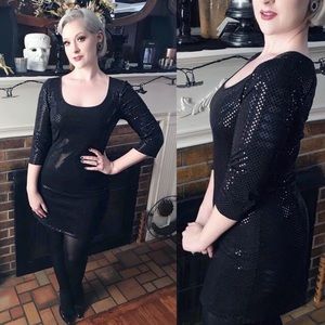 Express 🖤 Black Sequin Mini Dress